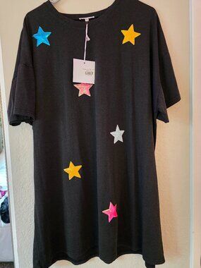 Sequin Star T-shirt Dress